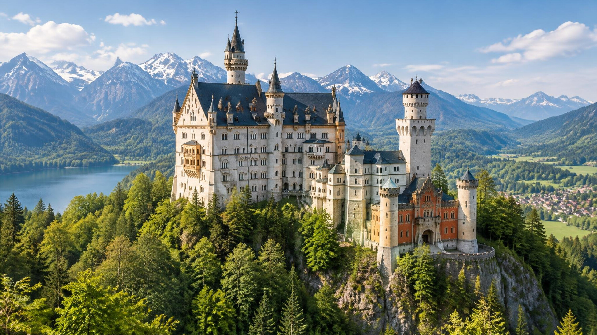 neuschwanstein castle on hill